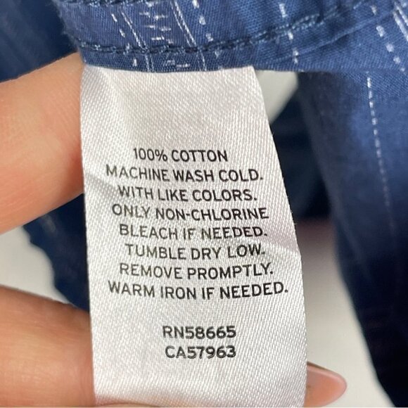 Tucker + Tate Short sleeve button down shirt blue white stripe size Large 10/12 - Picture 7 of 8